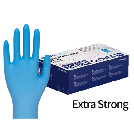 KINGFA Medical Nitrilhandschuh extrastark in blauer Farbe