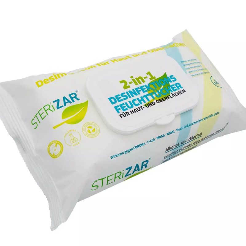 STERiZAR 2-in-1 Desinfektions-Feuchttücher für Haut- und Oberflächen